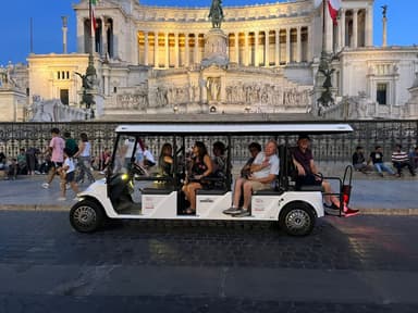 Golf cart route through the historic streets of Rome